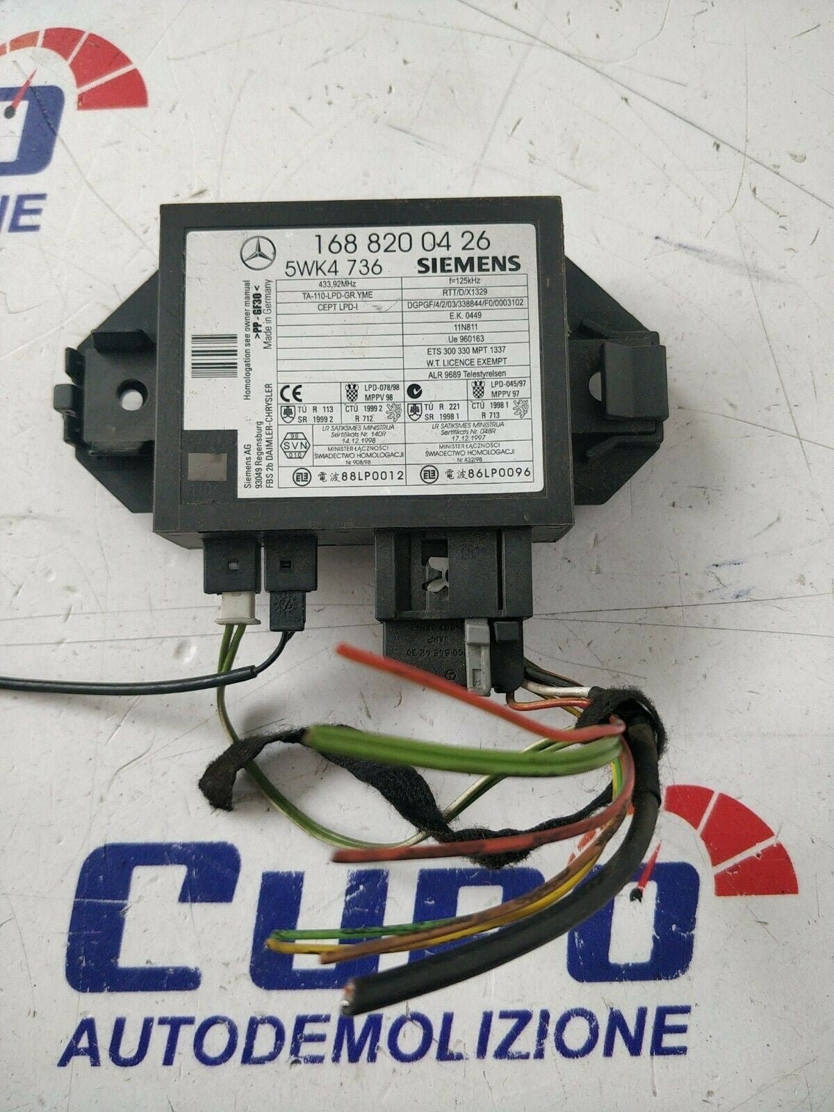 Centralina Immobilizer Mercedes Classe A W168 2002 1688200426 / 5wk4736