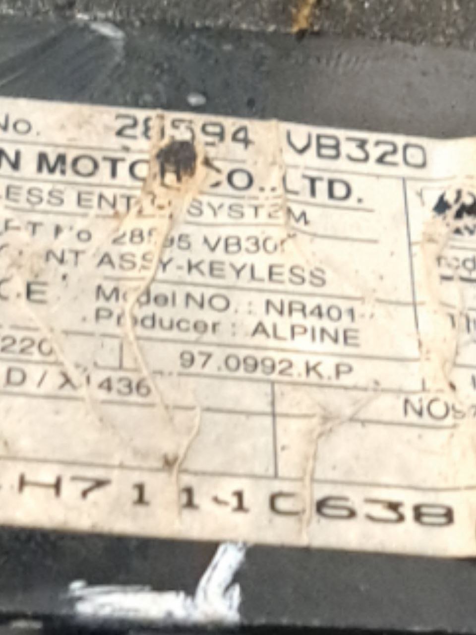 Centralina Immobilizer Nissan Patrol Y61 (1999) COD:28594VB320