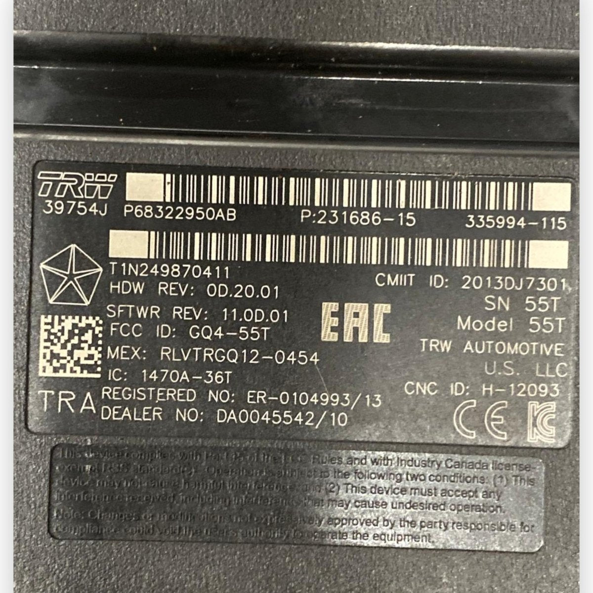 Centralina / modulo keyless Jeep Cherokee KL (2013-2023) Cod: 68322950AB