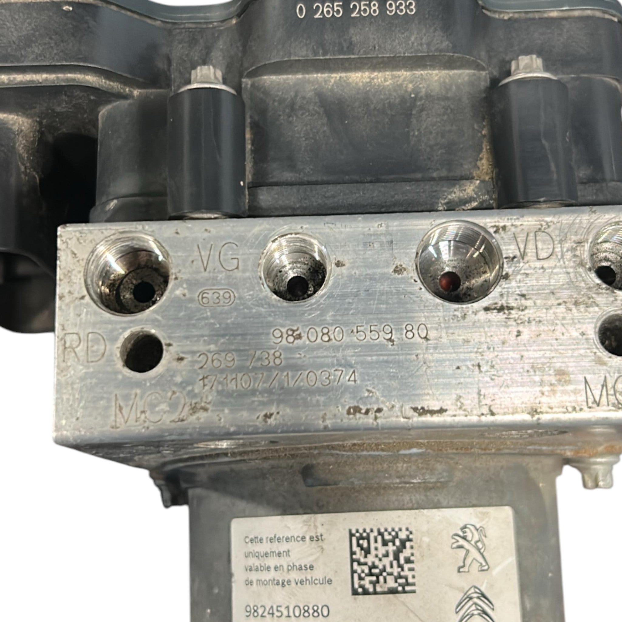 Centralina / Pompa ABS Peugeot Expert III cod.9808055980 1.5 Diesel (2016 > ) cod.0265258933 cod.9824510880