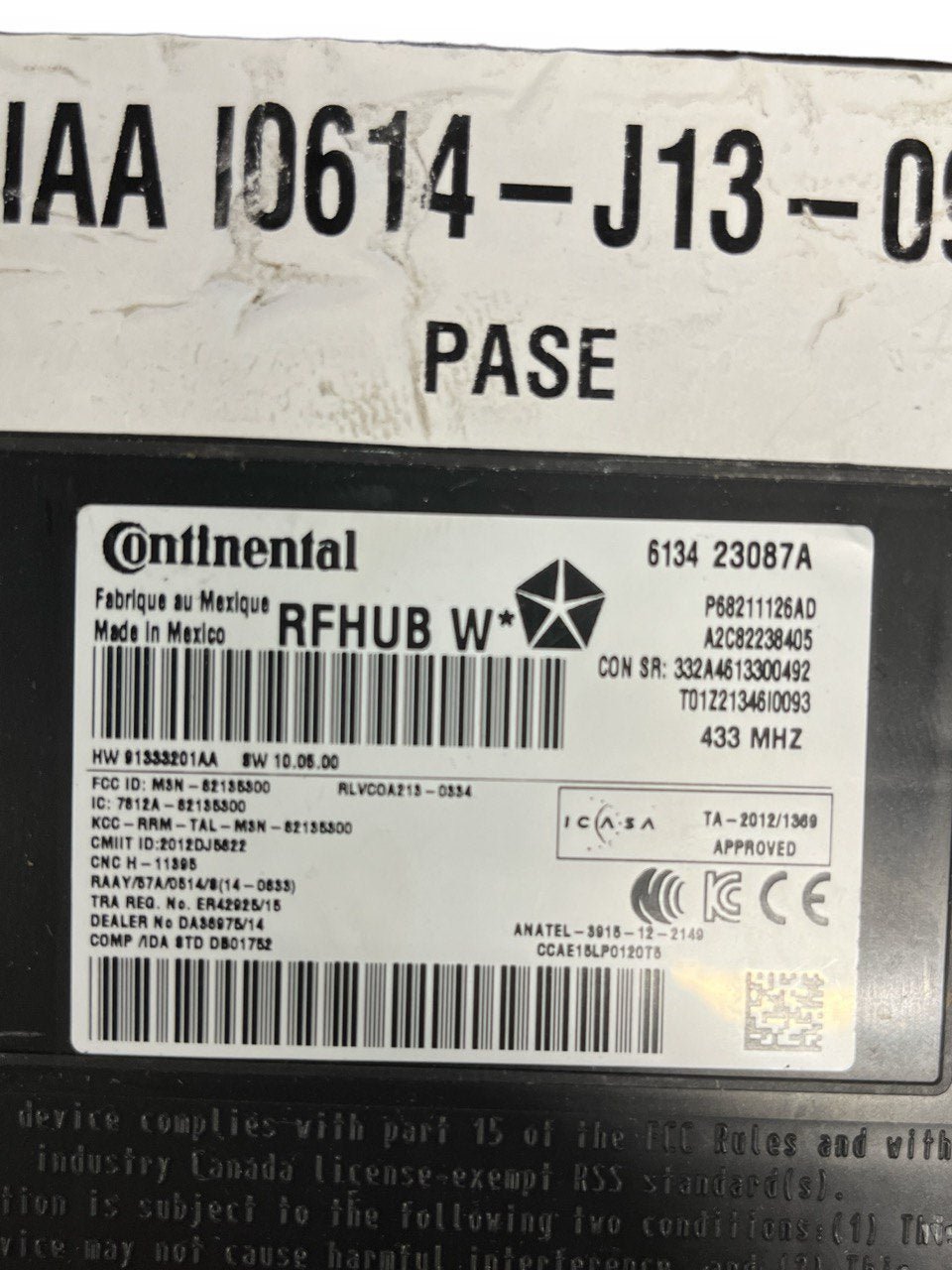 Centralina / Ricevitore Keyless Jeep Grand Cherokee WK2 (2010 al 2021) cod: P68211126AD