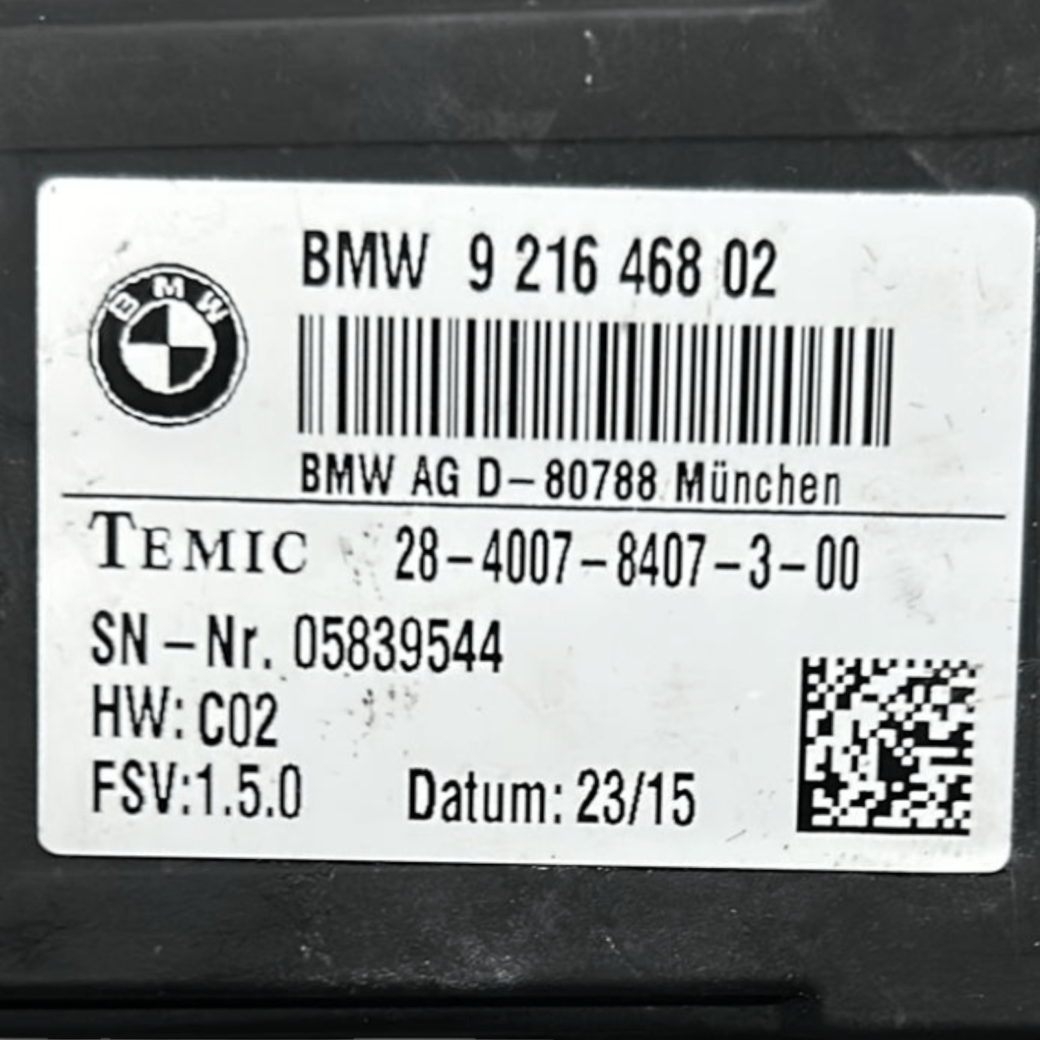 Centralina Sedile Bmw Serie 6 Gran Coupé cod:921646802 (2012 > 2018)