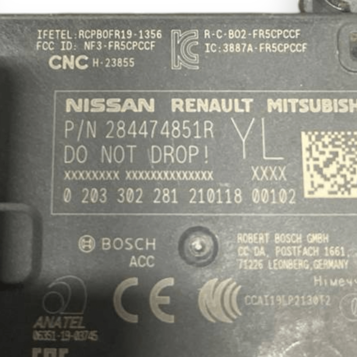 Centralina / Sensore Radar Distanza Renault Kangoo III (2021 -) cod: 284474851R