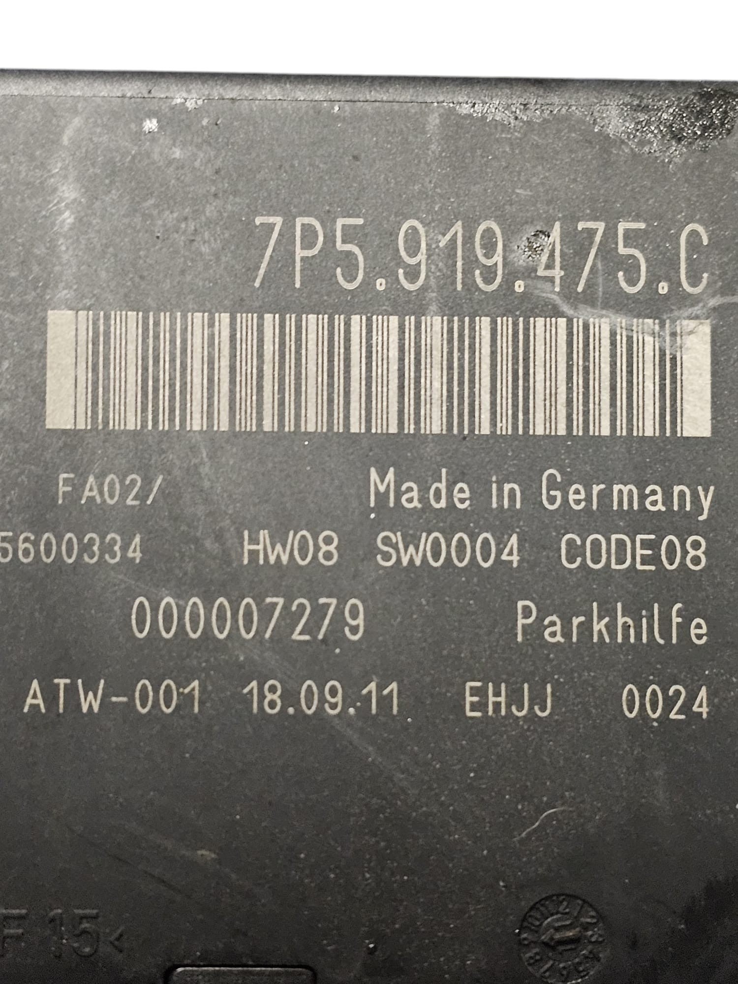 Centralina Sensori Di Parcheggio Porsche Cayenne 92A Cod:7P5919475C (2010-2017)