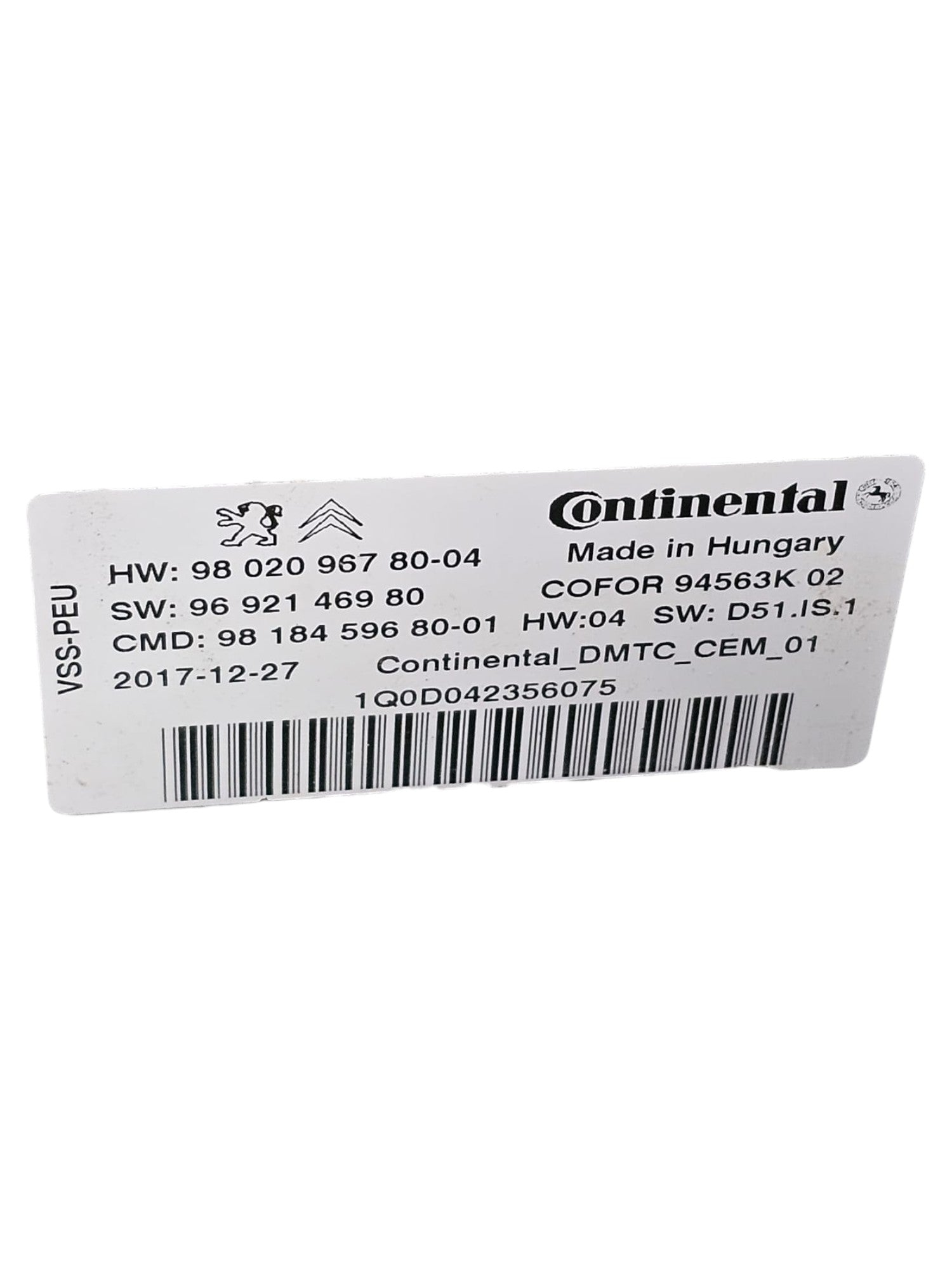 Centralina Start & Stop + Condensatore Peugeot 508 I Cod:980209678 / 9801739380 (2010-2018)