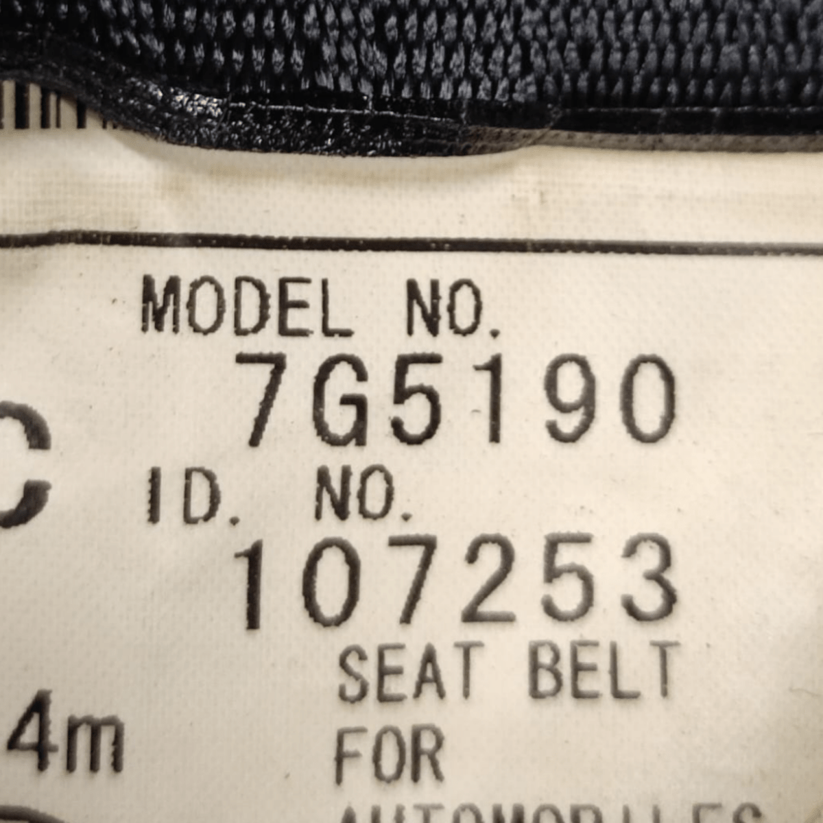 Cintura Di Sicurezza Posteriore Centrale Toyota Yaris C COD: 7G5190 (2011-2019)