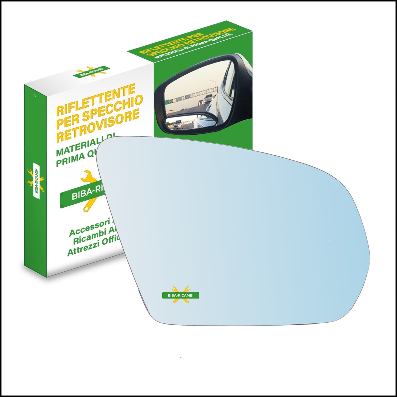 Vetro Specchio Retrovisore Lato DX Compatibile Per MB Classe A (W176) dal 2018> BIBA-RICAMBI