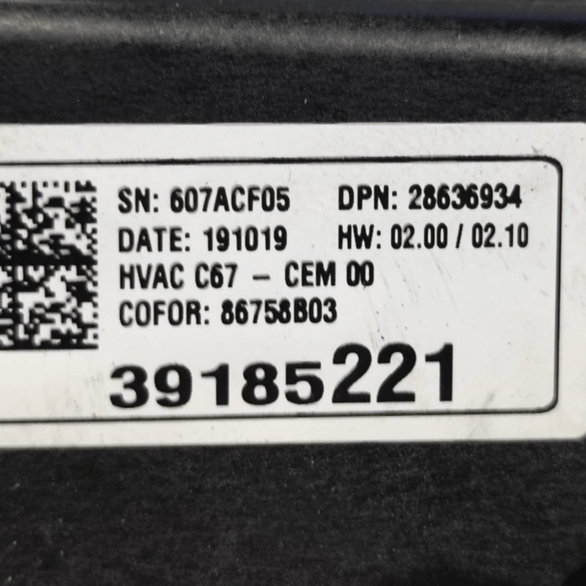 Comandi Clima Opel Corsa F 1.2 Benzina COD: 39185221 (2019-)