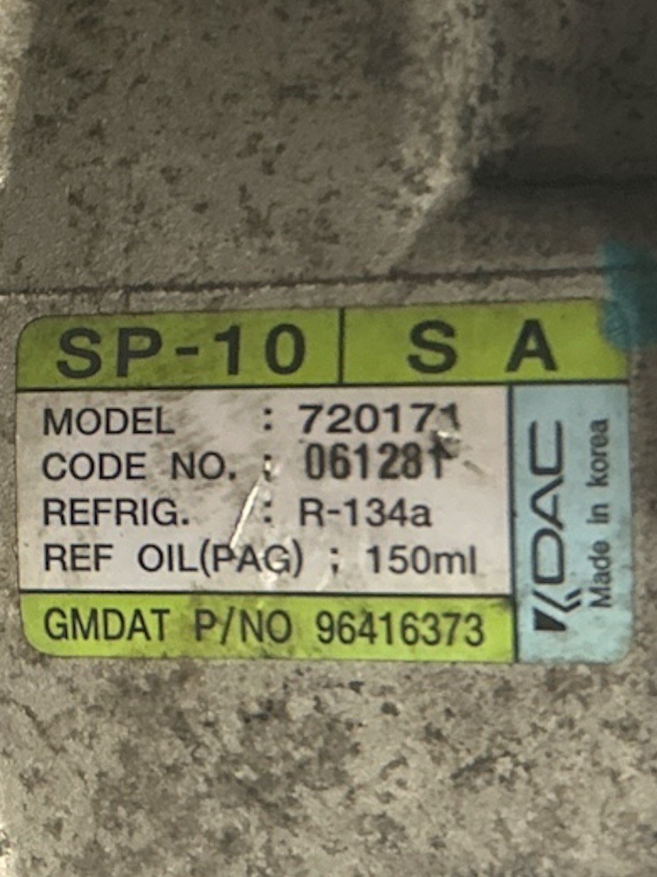 Compressore Aria Condizionata Chevrolet Aveo 1.2 Benzina (2006 > ) cod . 720171