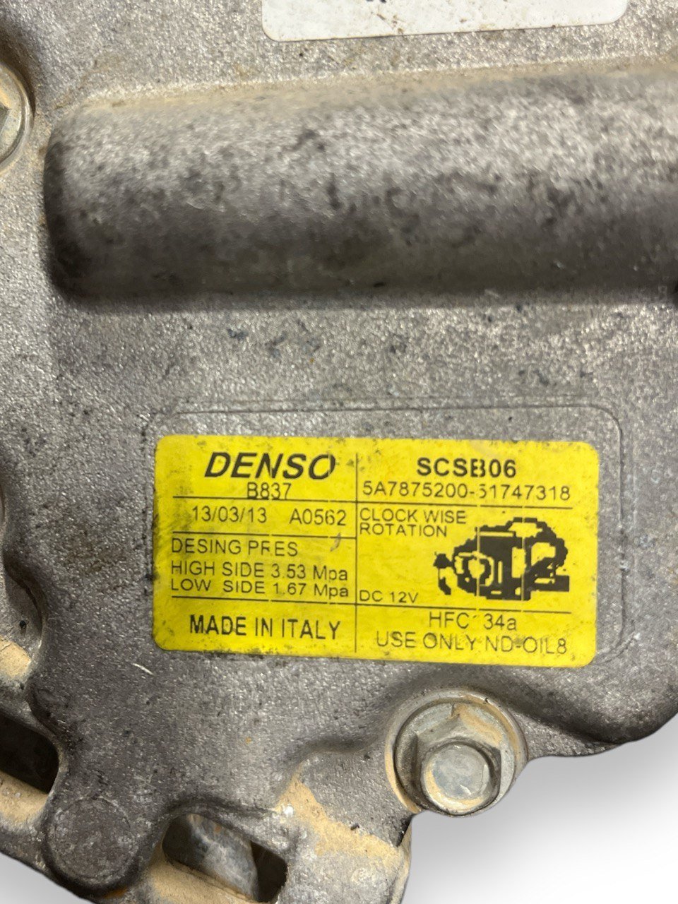 Compressore Aria Condizionata Fiat 500 1.2 Benzina (2012>) cod: 51747318