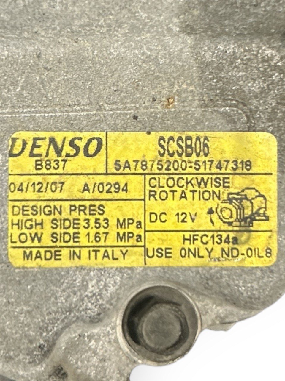 Compressore Aria Condizionata Fiat 500 1.2 Benzina cod.5A7875200 (2007 > 2014)