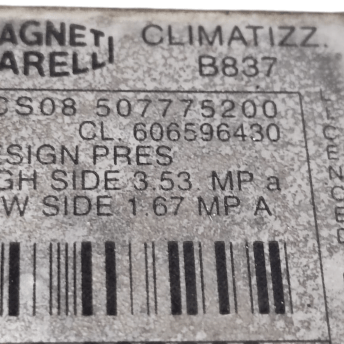 Compressore Aria Condizionata Fiat Bravo 1.9 Diesel COD: 507775200 (2007-2014)