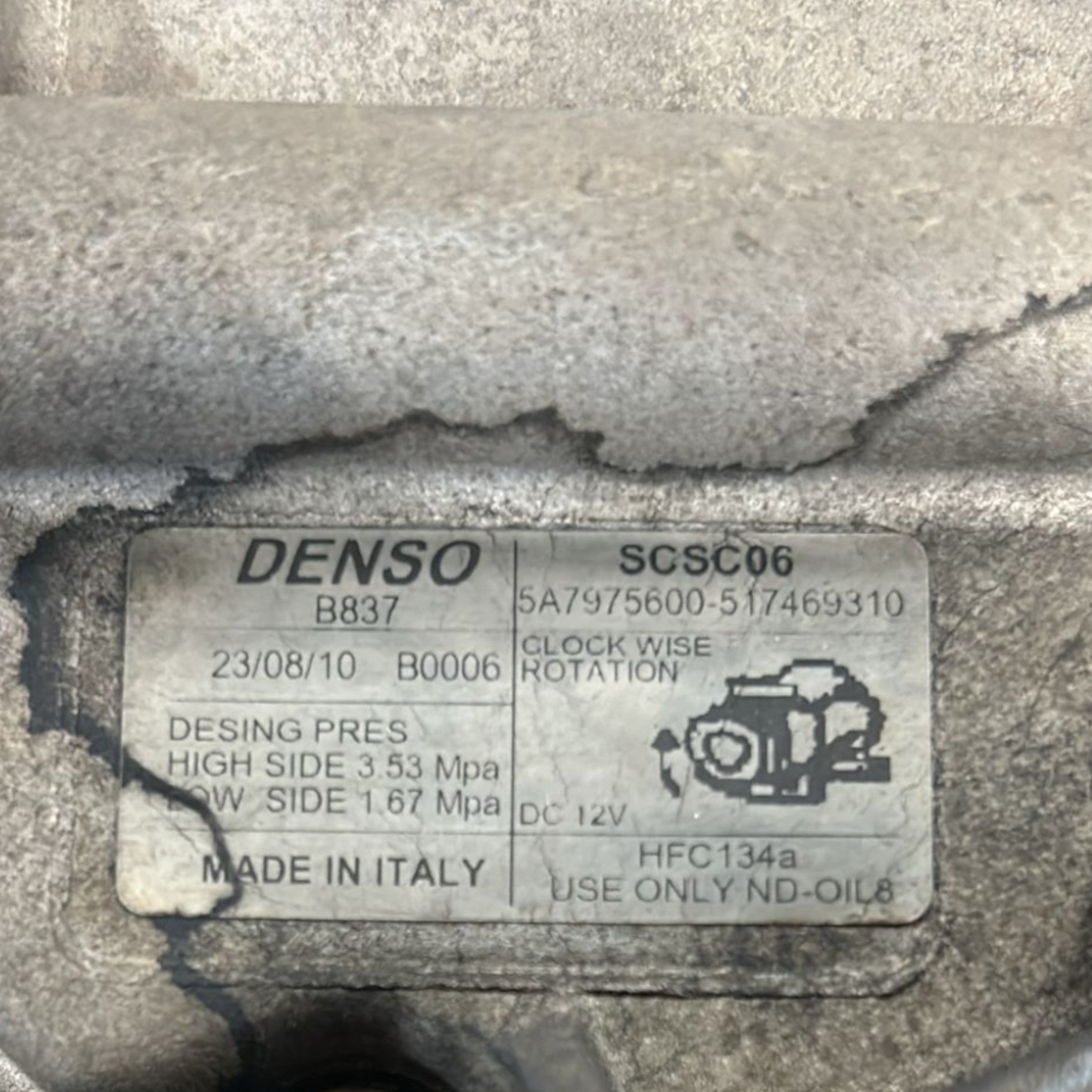 Compressore Aria Condizionata Fiat Qubo 1.3 Diesel cod:5A7975600 (2008 > 2019)