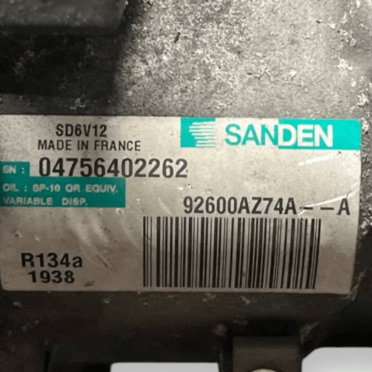Compressore Aria Condizionata Nissan Juke F15 1.5 Diesel (2010 al 2019) cod: 92600AZ74A