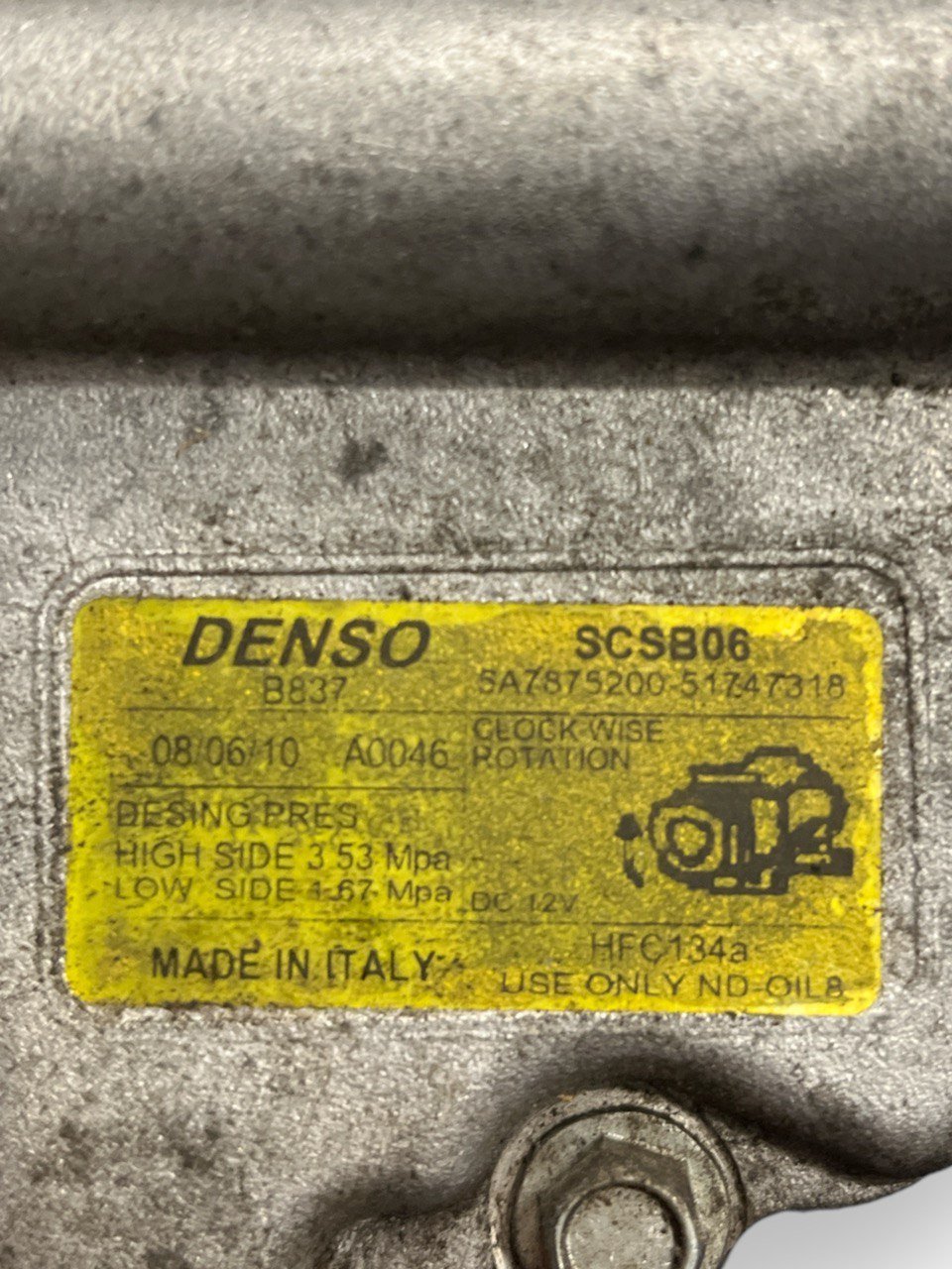 Compressore Clima Aria Condizionata Fiat 500 1.4 Benzina (2007>) cod : 5A7875200-51747318