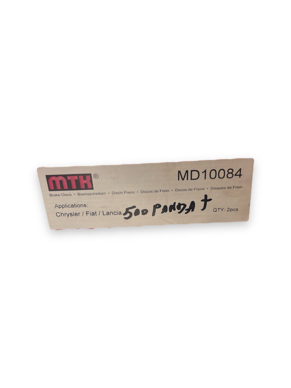 Coppia Dischi Freno Anteriori MTK Fiat Panda / 500 / Punto / Lancia Ypsilon 1.2 / 0.9 Benzina ( 2011 - 2021 ) cod : MD10084