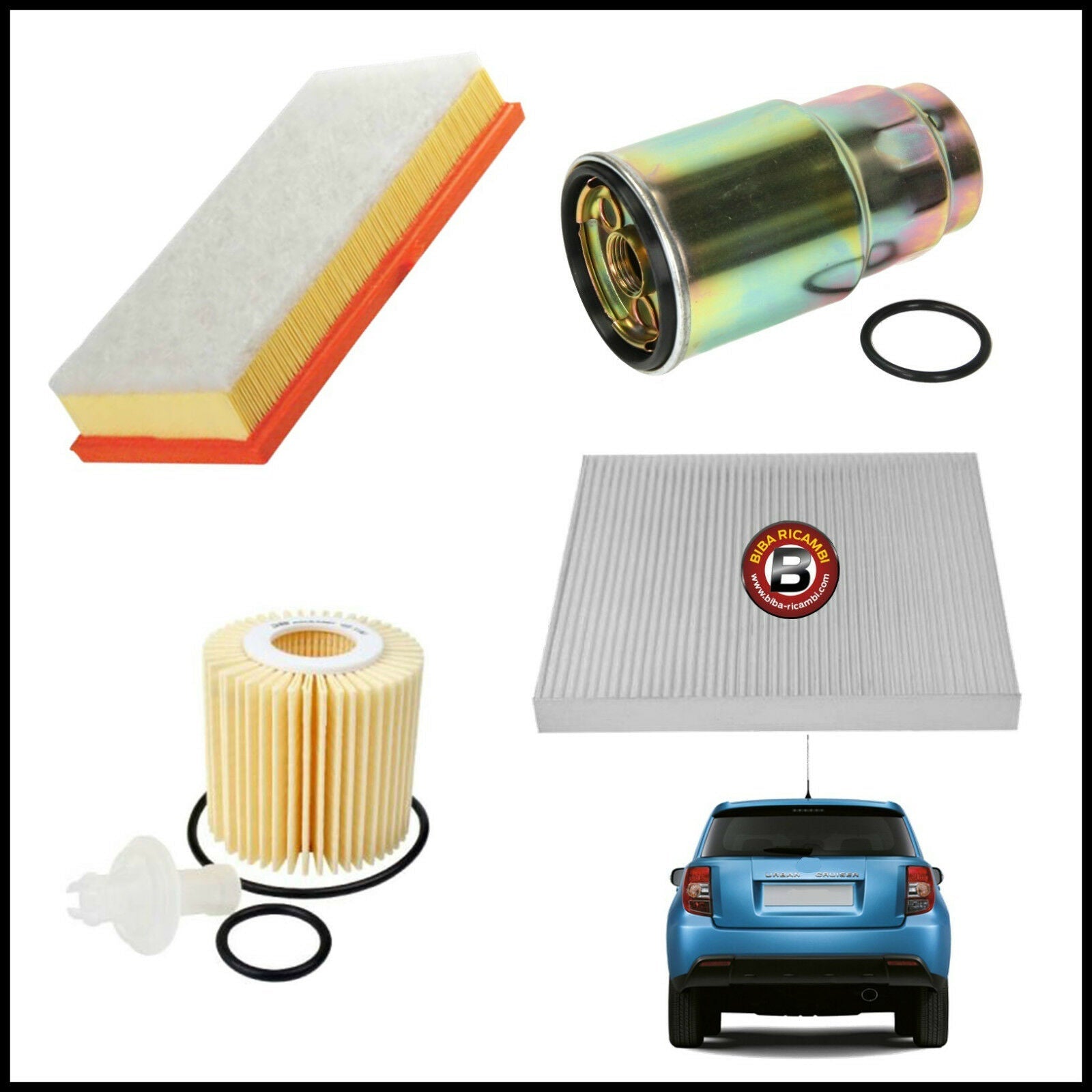 Kit Tagliando Filtri Per Toyota Urban Cruiser 1.400 D-4D 66kw/90cv dal 2009> BIBA-RICAMBI