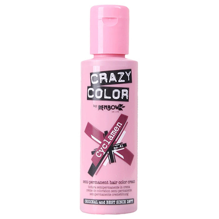 CRAZY COLOR SEMI-PERMANENT HAIR COLOR CREAM CYCLAMEN 41 - BIBA-RICAMBI