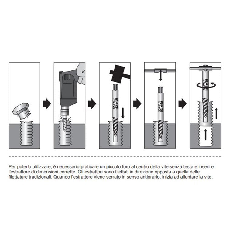 Set 5 Pz Estrattori Per Viti | Marca Toptul BIBA-RICAMBI