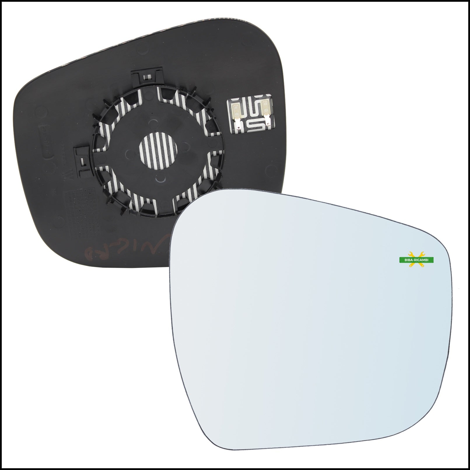 Piastra Specchio Retrovisore Termica Lato Dx-Passeggero Per Nissan Navara III (D23) dal 2014> BIBA-RICAMBI