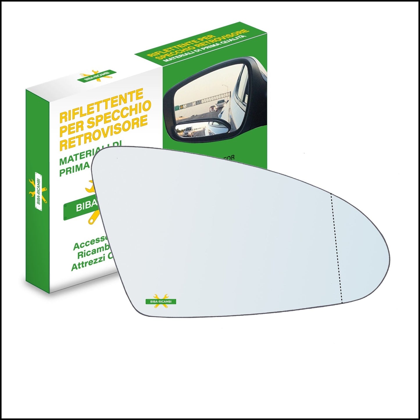 Vetro Specchio Retrovisore Asferico Lato Dx-Passeggero Per Nissan Primera (P12) dal 2002-2008 BIBA-RICAMBI