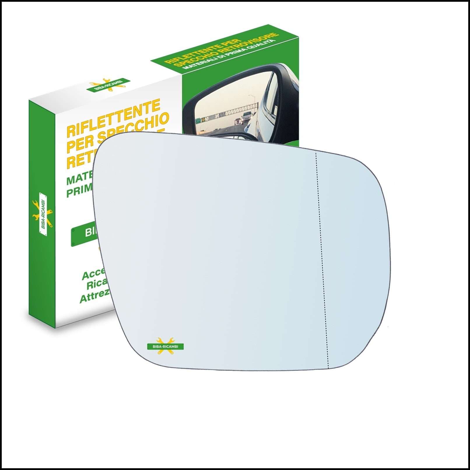 Vetro Specchio Retrovisore Asferico Lato Dx-Passeggero dal 2005> BIBA-RICAMBI
