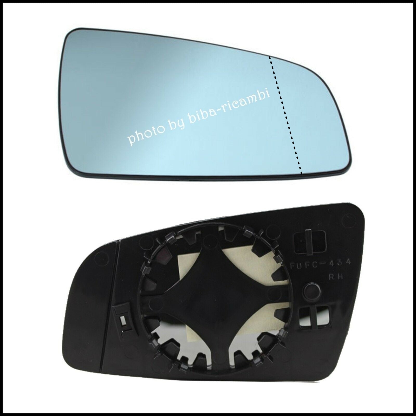 Piastra Specchio Retrovisore Termico Asferico Lato Dx-Passeggero Per Opel Zafira (B) solo dal 2005-2008 BIBA-RICAMBI