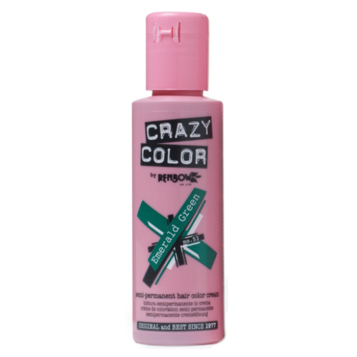 CRAZY COLOR SEMI-PERMANENT HAIR COLOR CREAM EMERALD GREEN 53 - BIBA-RICAMBI