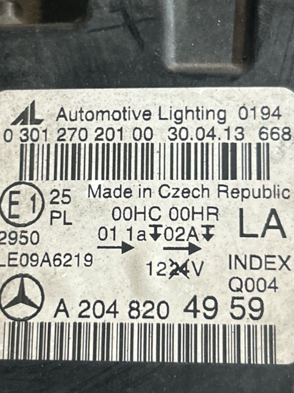 Fanale / Faro Alogeno Anteriore Sinistro Mercedes Benz Classe C (W204) (2007 > 2015) cod.A2048204959