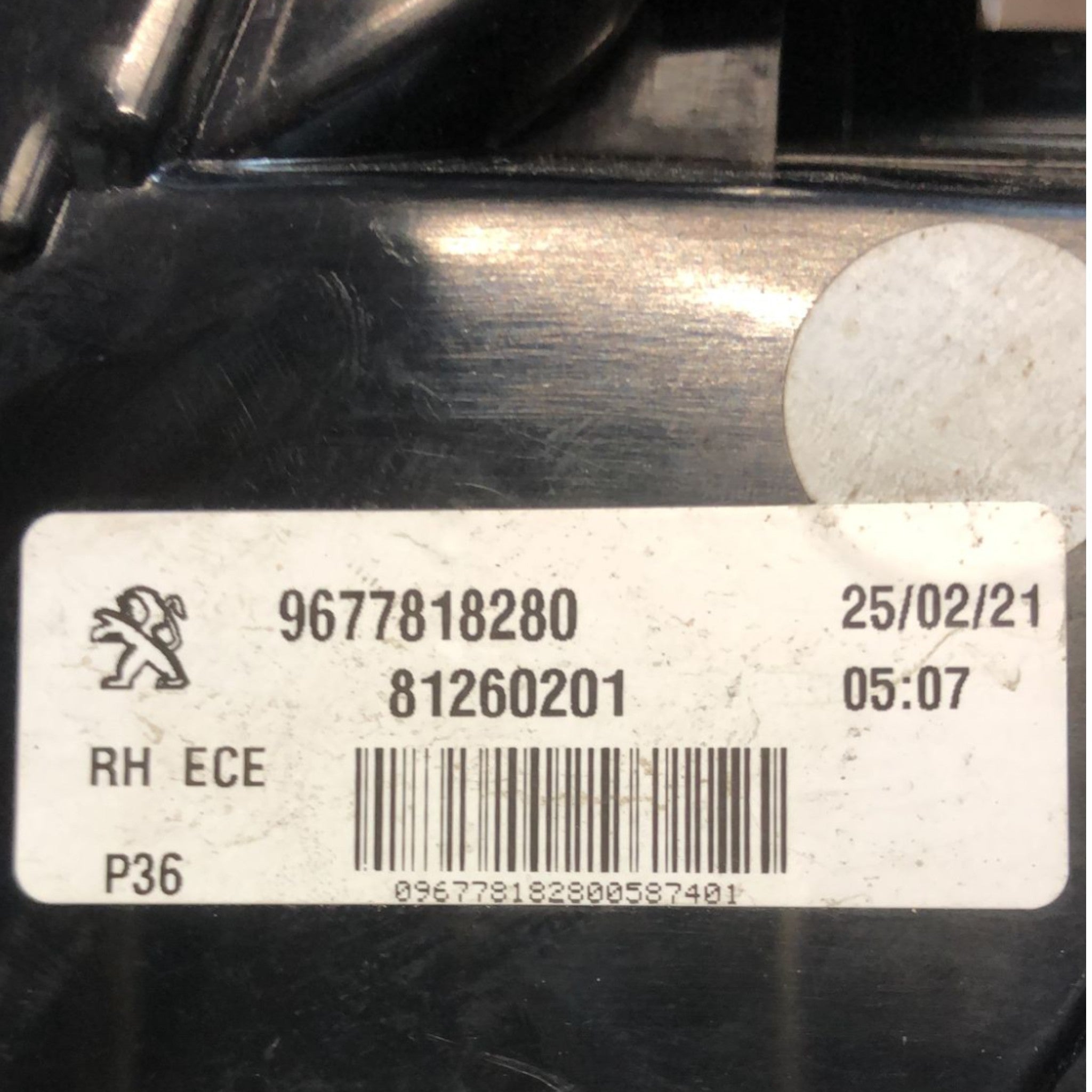 Fanale / Stop Alogeno Interno Posteriore Destro Peugeot 308 (2013 >2021) cod:9677818280