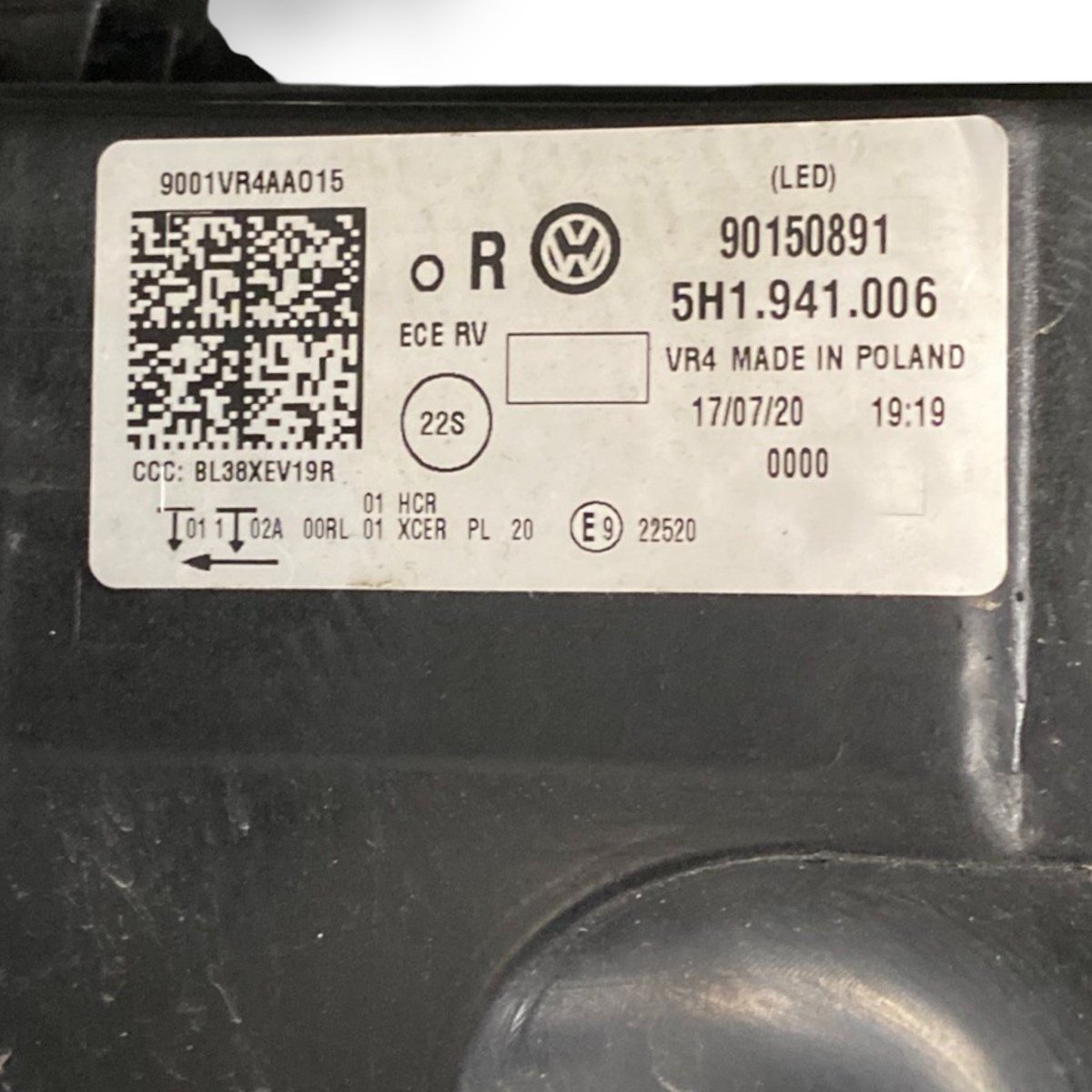 Faro / fanale destro (dx) volkswagen golf viii Cod: 5h1941006 (2019-)