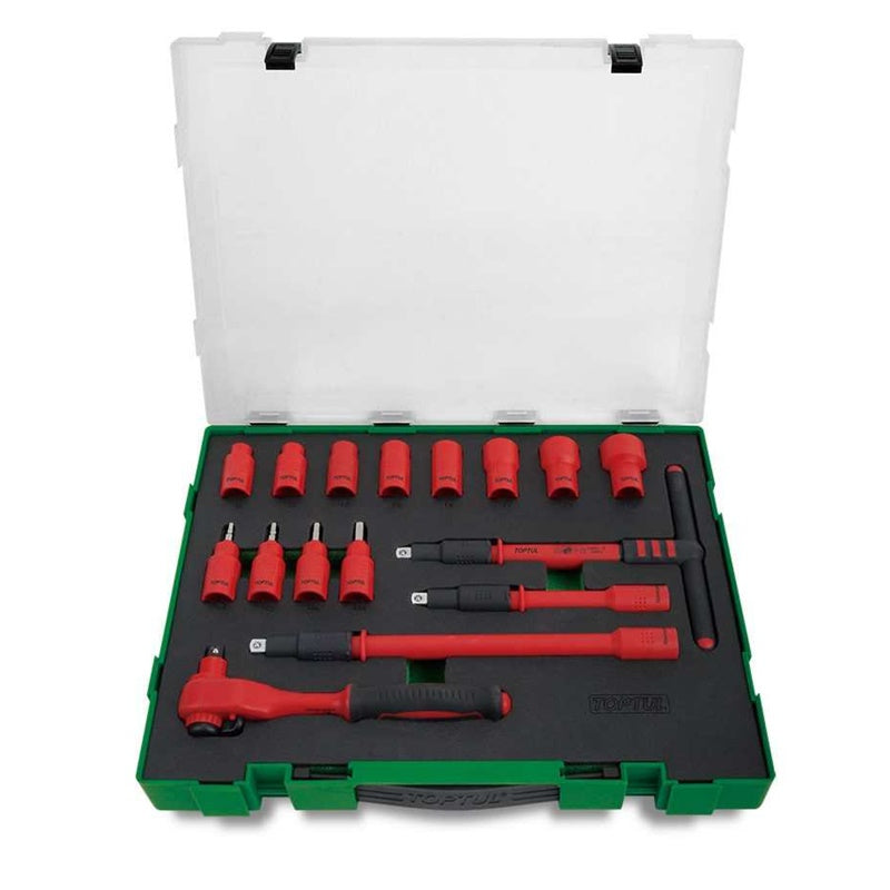 Serie Bussole e accessori Isolate VDE Attacco 3/8" | Marca Toptul BIBA-RICAMBI