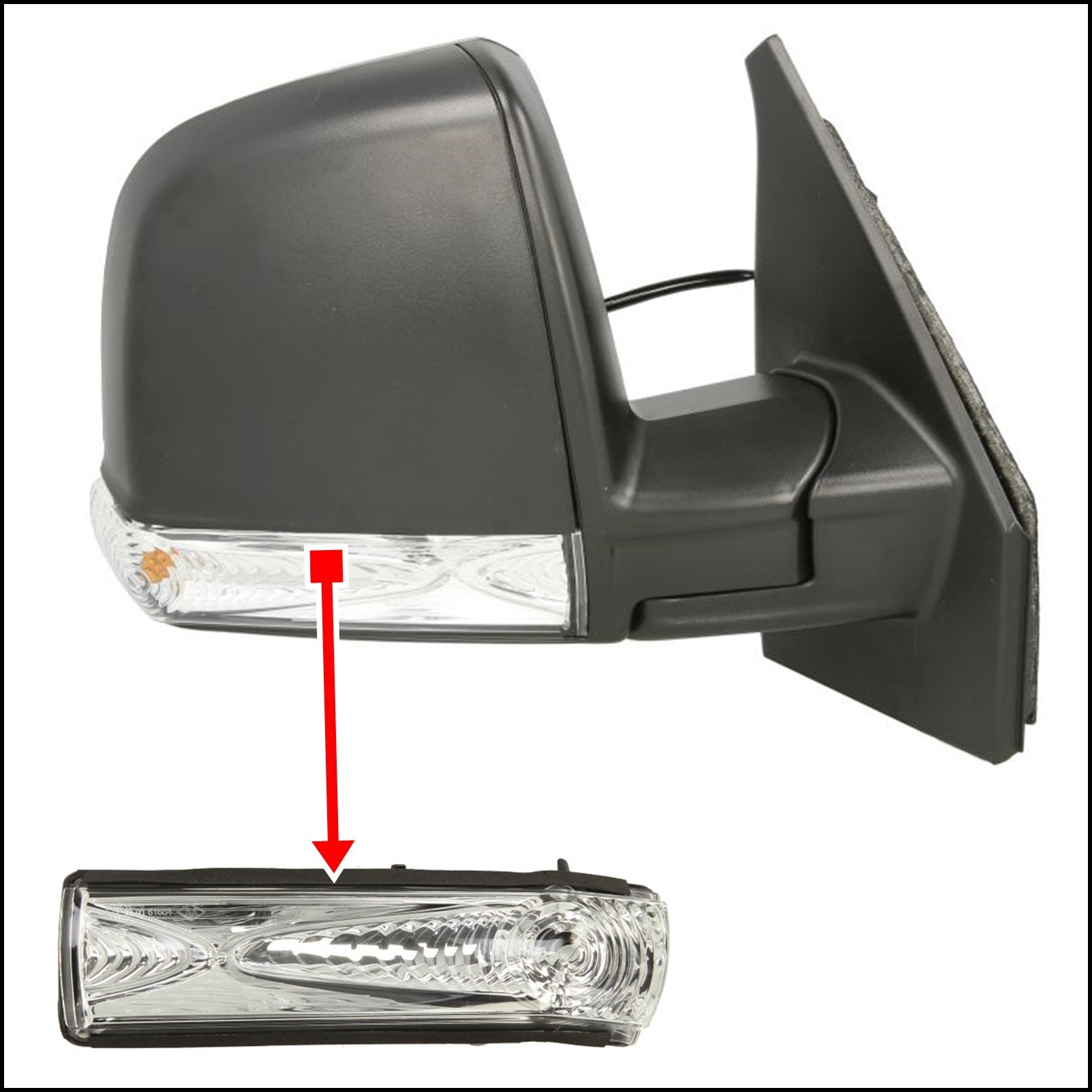 V. Freccia Specchio Indicatore di Direzione Lato Dx-Passeggero art.MFT458-R BIBA-RICAMBI