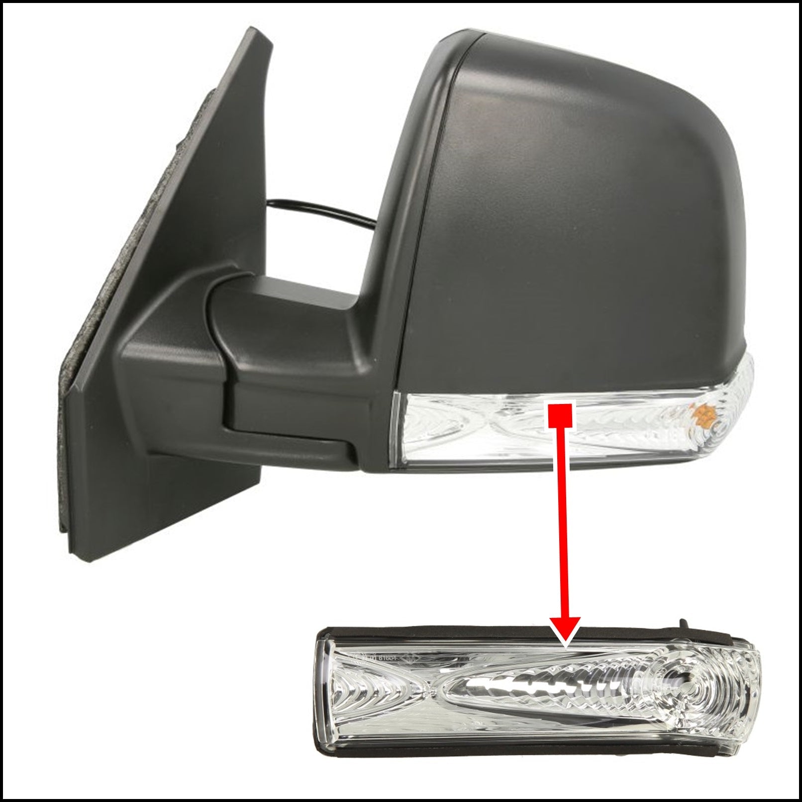 V. Freccia Specchio Indicatore di Direzione Lato Sx-Guidatore art.MFT458-L BIBA-RICAMBI