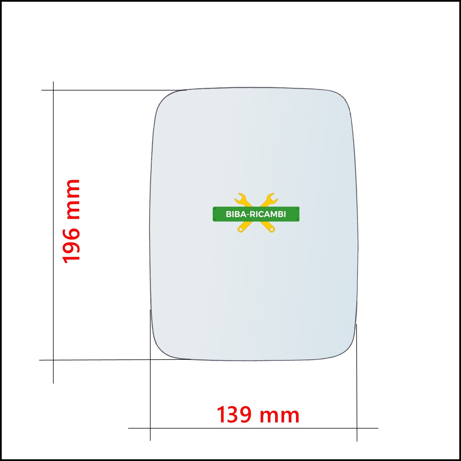 Vetro Specchio Retrovisore Lato DX Compatibile Per Toyota Land Cruiser dal 1997-2003 BIBA-RICAMBI