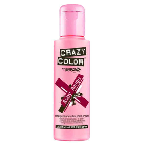 CRAZY COLOR SEMI-PERMANENT HAIR COLOR CREAM RUBY ROUGE 66 - BIBA-RICAMBI