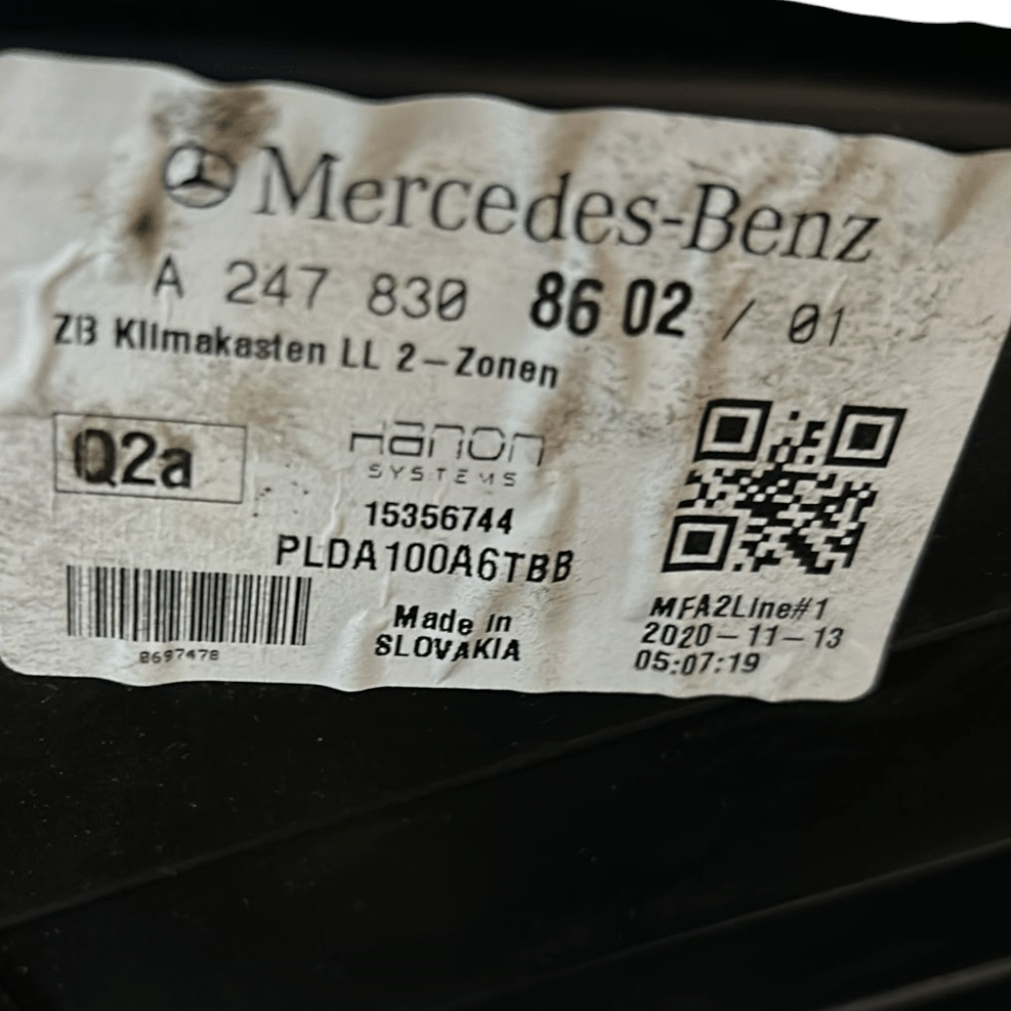 Gruppo Stufa Mercedes Benz Classe B W247 (2019 >) cod:A2478308602