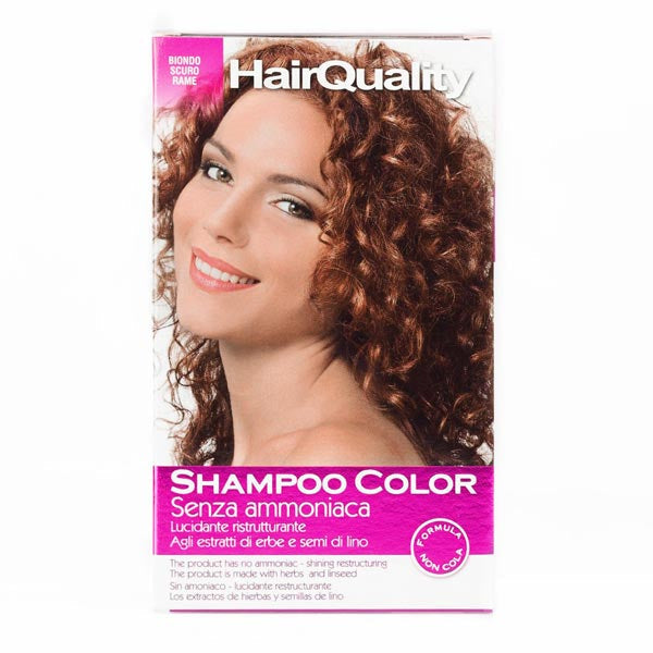 HAIR QUALITY SHAMPOO COLORORANTE CAPELLI BIONDO SCURO RAME