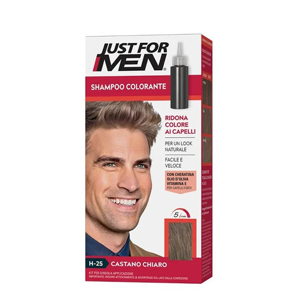 JUST FOR MEN SHAMPOO COLORANTE CASTANO CHIARO - BIBA-RICAMBI