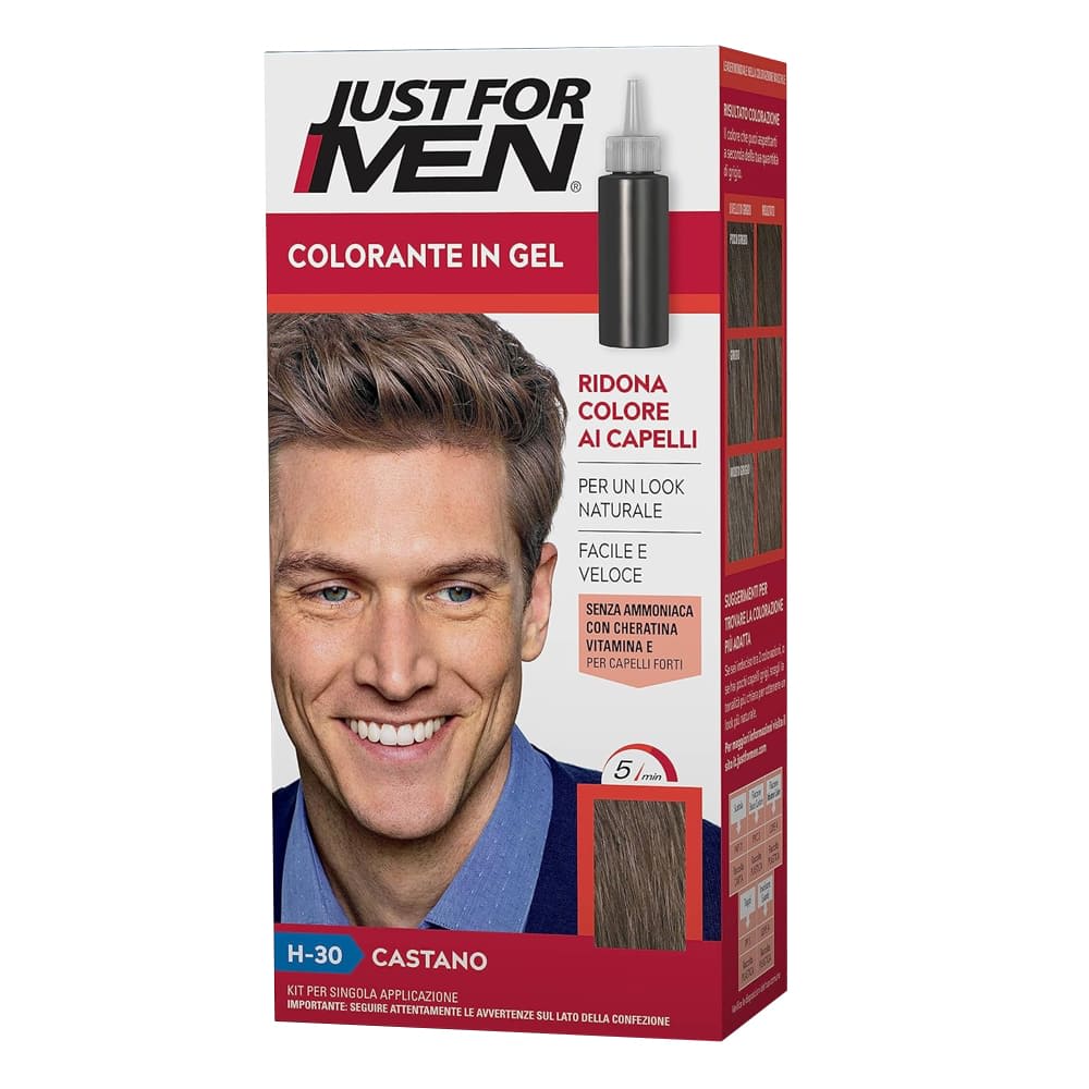 JUST FOR MEN SHAMPOO COLORANTE CASTANO - BIBA-RICAMBI