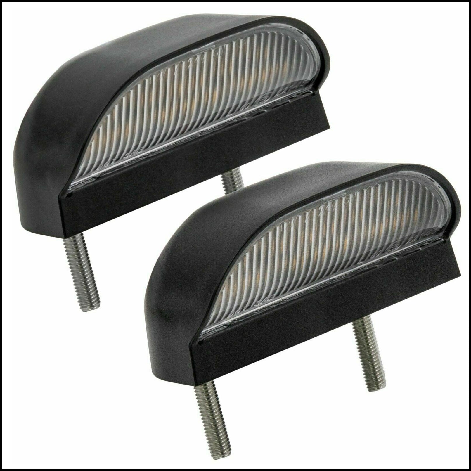 COPPIA FANALINI LUCI TARGA UNIVERSALI 12-24V CON LUCE FREDDA BIBA-RICAMBI