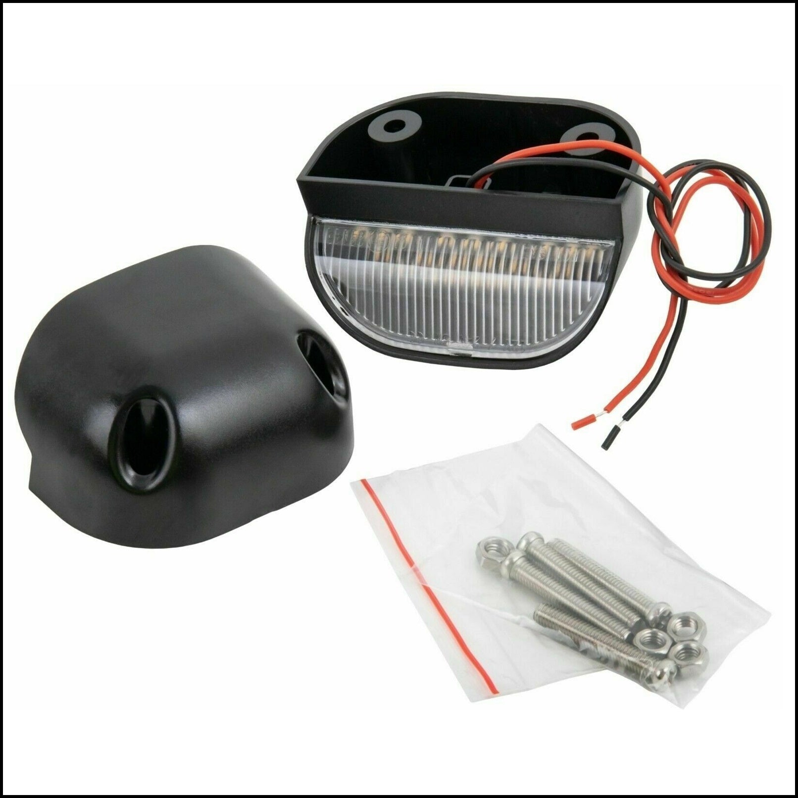 COPPIA FANALINI LUCI TARGA UNIVERSALI 12-24V CON LUCE FREDDA BIBA-RICAMBI