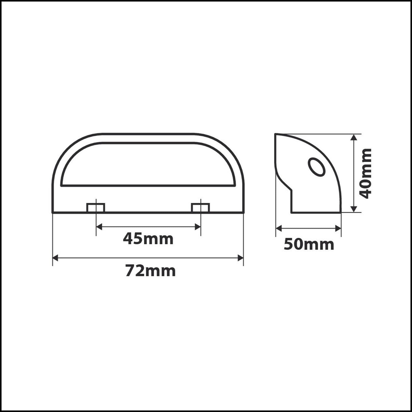 COPPIA FANALINI LUCI TARGA UNIVERSALI 12-24V CON LUCE FREDDA BIBA-RICAMBI