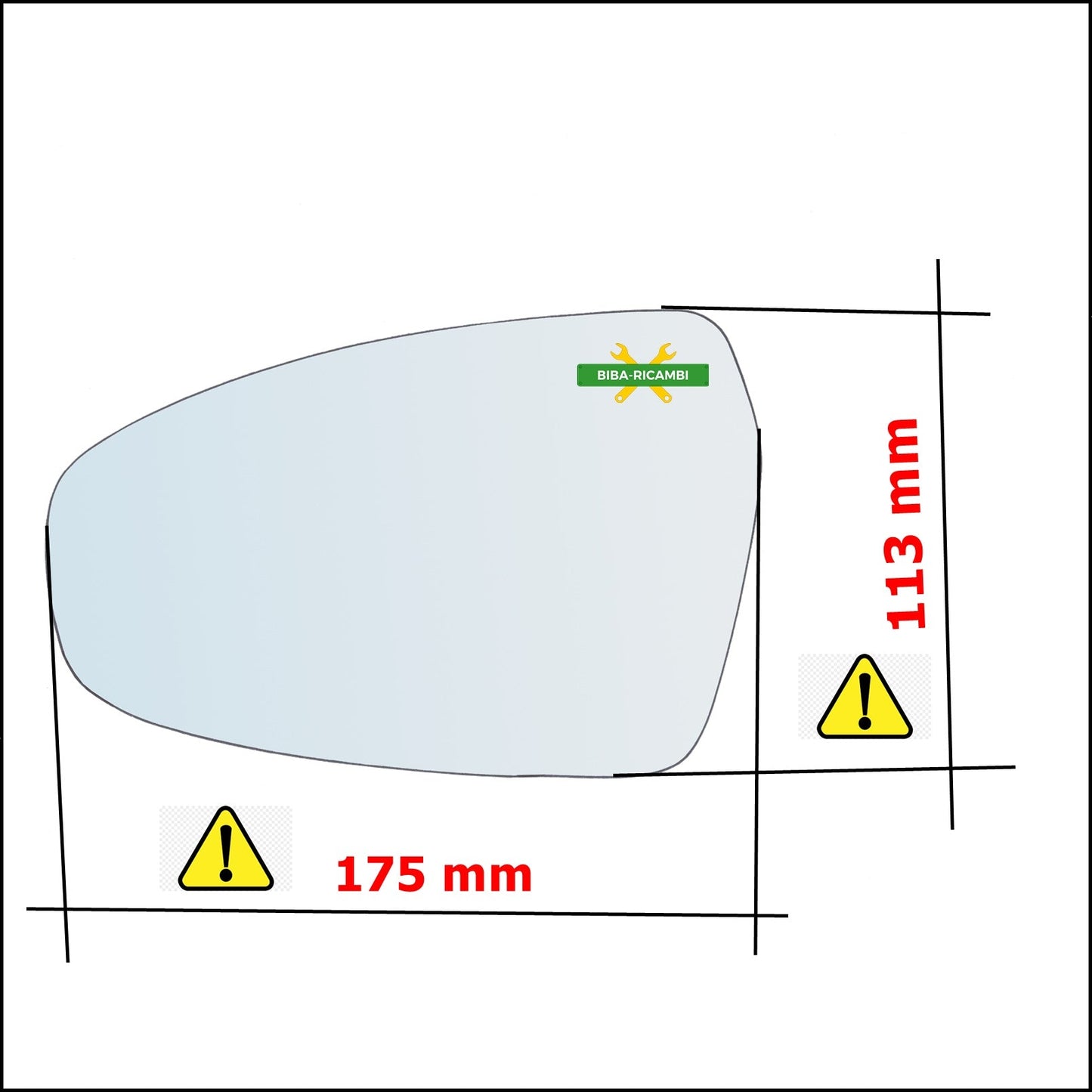 Piastra Retrovisore Termica Asferica Lato Sx-Guidatore Per Kia Ceed (CD) dal 2018> BIBA-RICAMBI