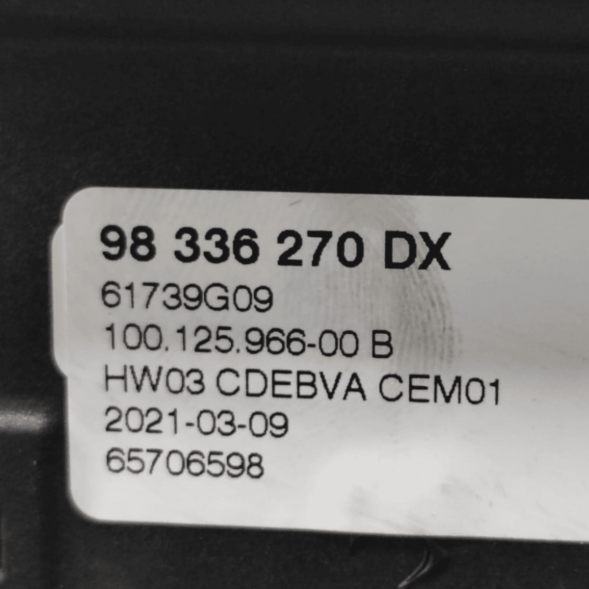 Leva cambio automatico peugeot 508 cod:98336270dx (2018-)
