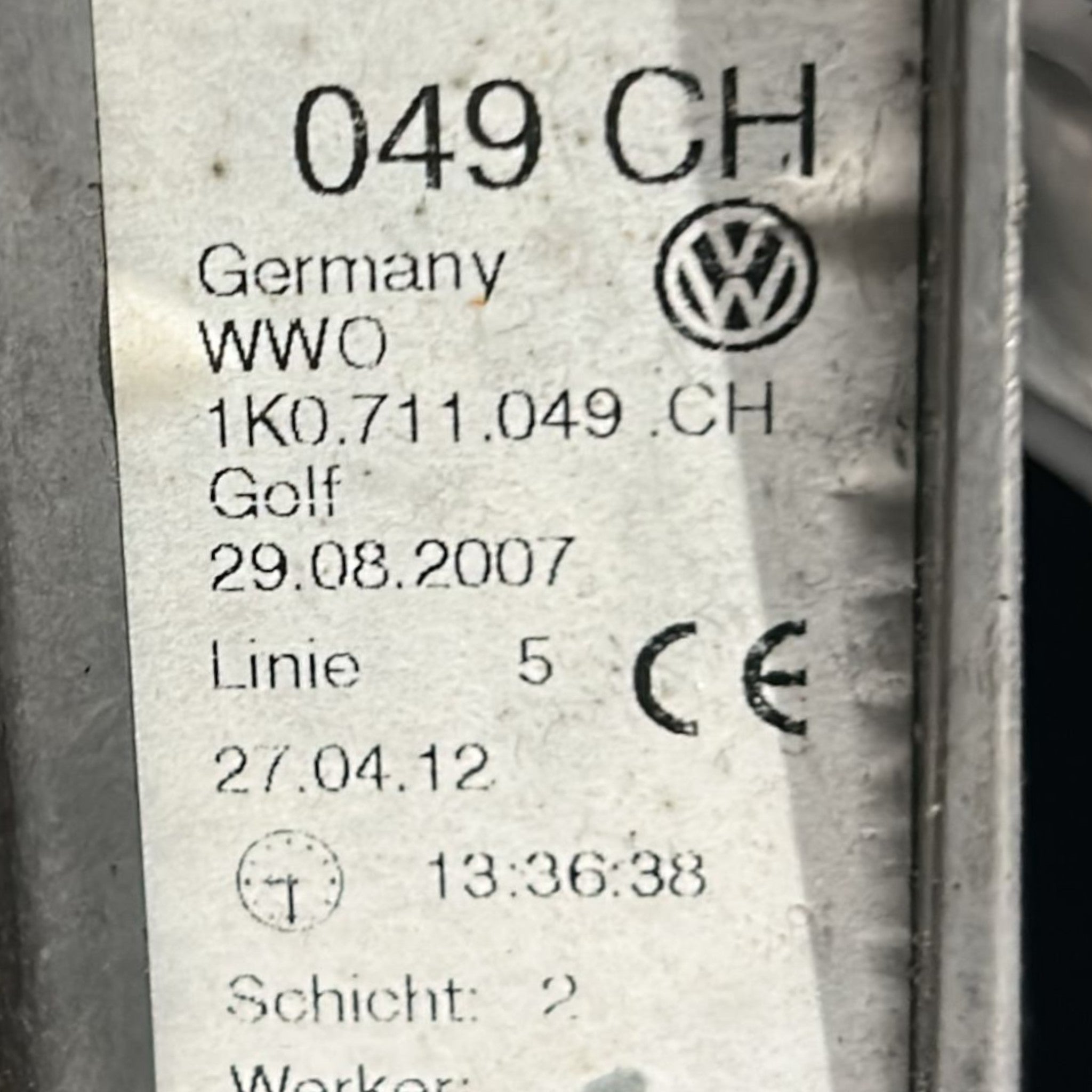 Leva Marce Cambio Manuale Volkswagen Golf VII cod.1K0711049CH 1.6 Diesel (2012 > 2019)