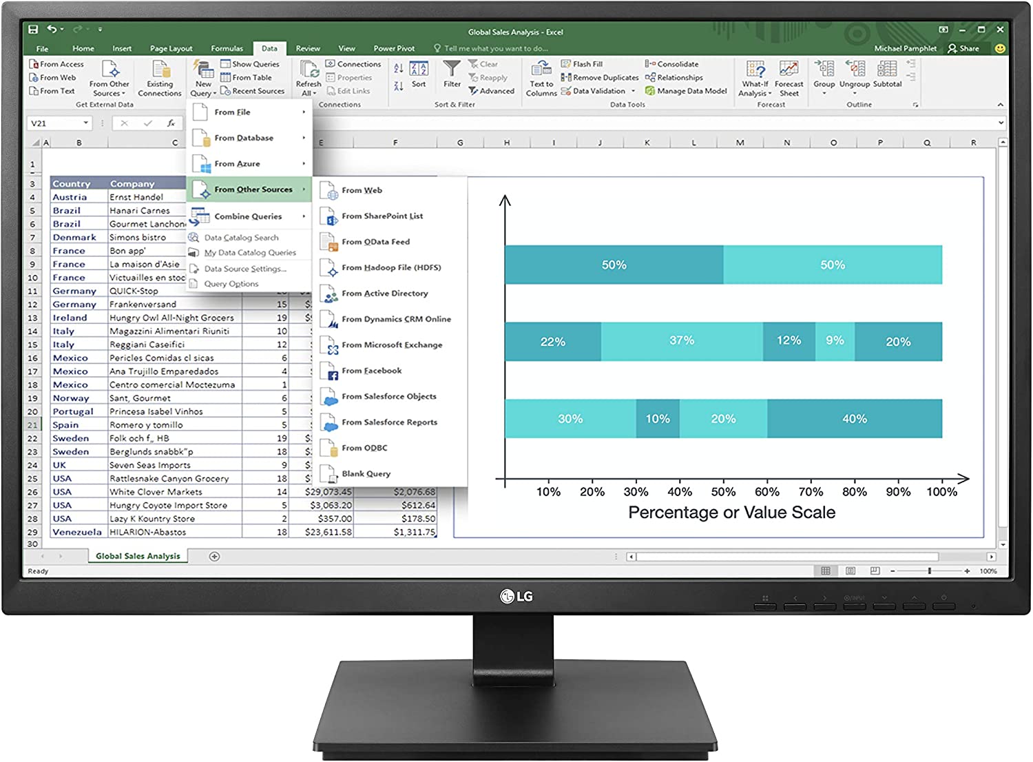 Monitor LG LED 23,8" FULL-HD IPS Multimediale HDMI, DP, 24BK550Y-B.AEU (A) - BIBA-RICAMBI