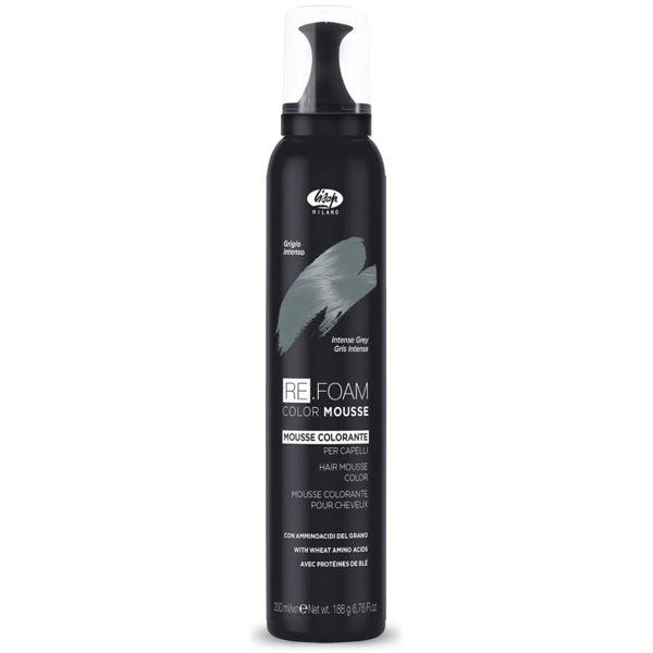 LISAP RE.FOAM MOUSSE COLORANTE CAPELLI GRIGIO INTENSO 200 ML - BIBA-RICAMBI