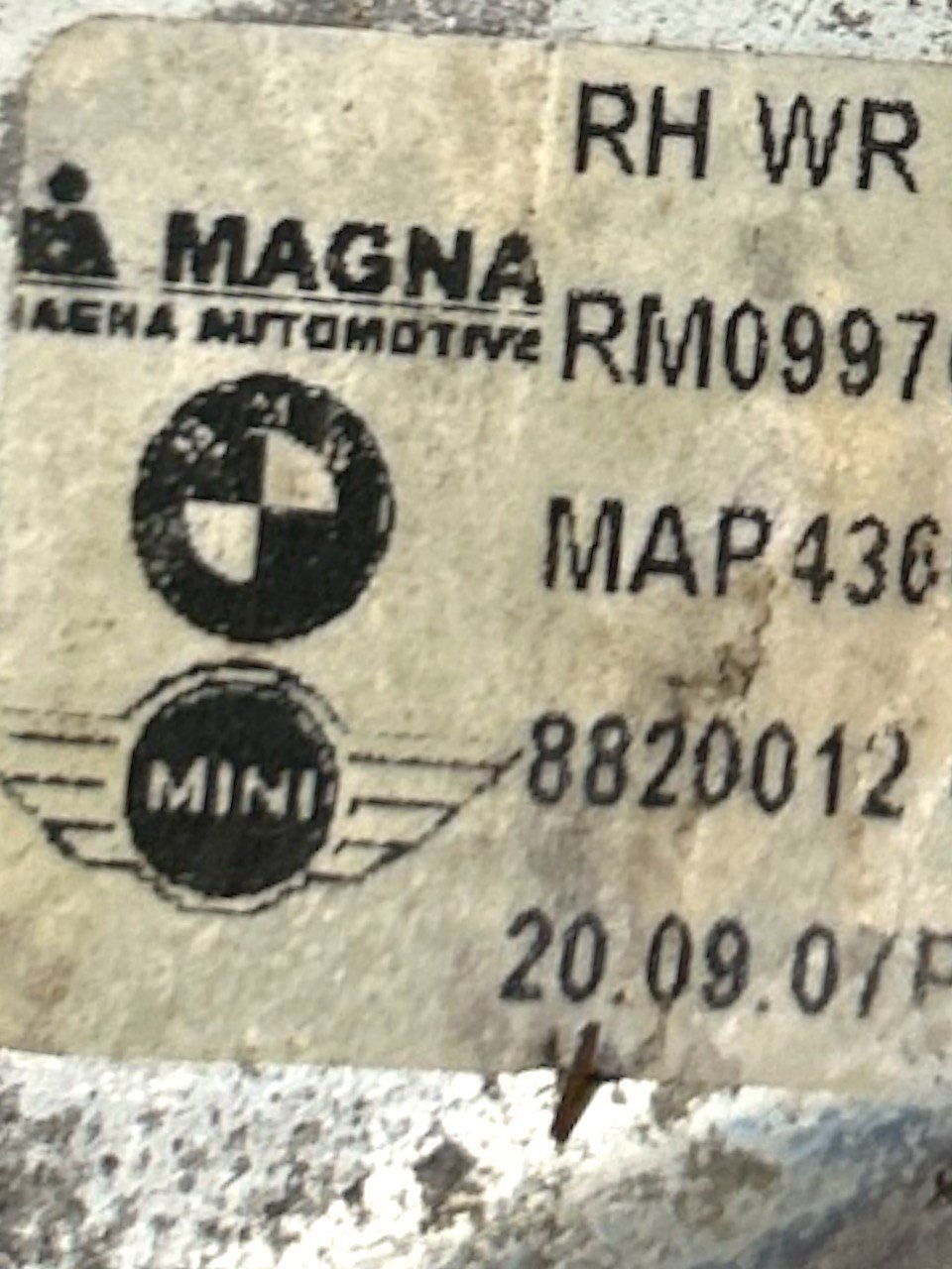 Mini Cooper (R56) (2007 > 2013) cod.4204003 Cremagliera Alzavetri Anteriore Destra