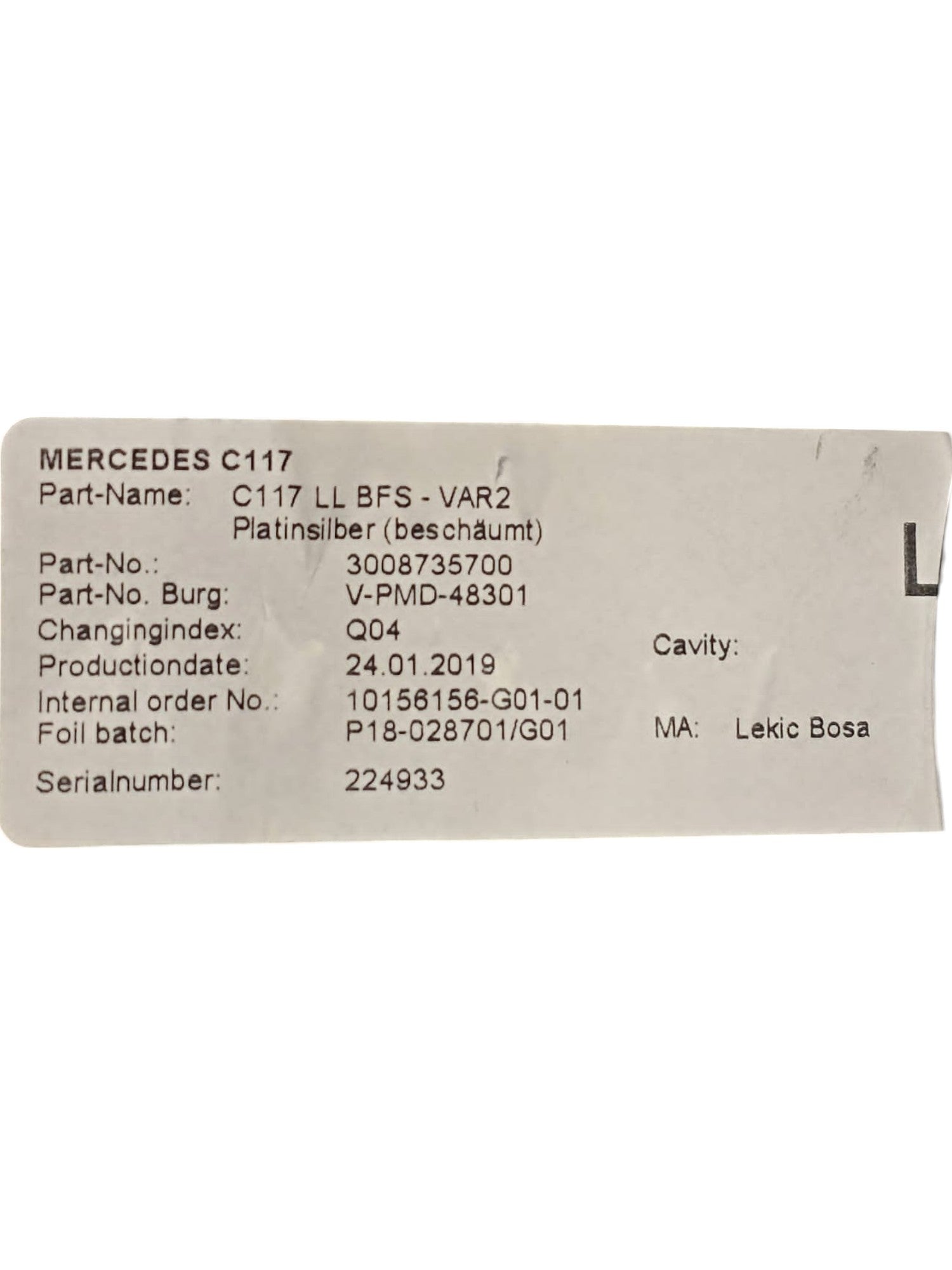Modanatura Cruscotto + Bocchette Aria Mercedes GLA X156 Cod:3008735700 (2013-2019)